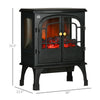 HOMCOM Electric Fireplace Heater, Fireplace Stove with Realistic LED Flames and Logs