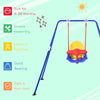 Outsunny Kids Metal Swing Set for Backyard, Heavy Duty A-Frame Swing Stand with 2 Seats, Glider and Adjustable Hanging Rope