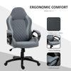 Vinsetto Ergonomic Home Office Chair High Back Task Computer Desk Chair with Padded Armrests, Linen Fabric, Swivel Wheels, and Adjustable Height, Grey
