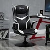 Vinsetto High Back Video Gaming Chair Height Adjustable Flip-up Armrest 360° Swivel with Pedestal Base - Black & White
