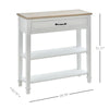 HOMCOM Modern Style Sofa Console Entry Hallway Table with Drawer and Shelves, Sturdy Build, and Large Storage, White