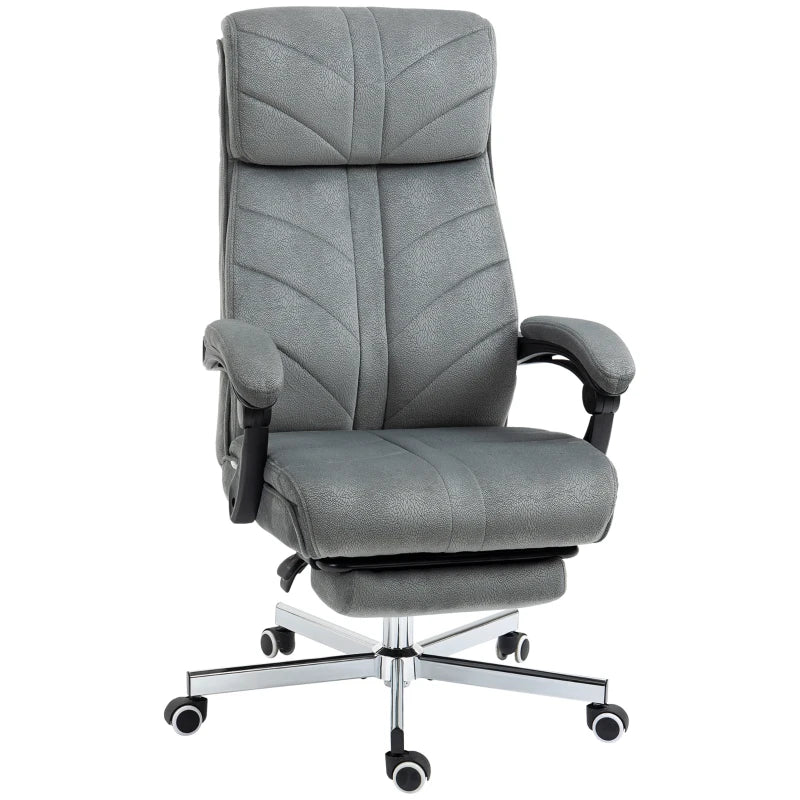 Vinsetto High-Back Office Chair, Computer Desk Chair with Footrest Reclining Function and Adjustable Height Gray