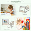 Qaba 2-Piece Kids Multifunctional Drawing/Writing Table Set with Adjustable Tabletop Angle, Storage Shelf, & Marker Pack