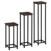 Outsunny Set of 3 Outdoor Plant Stand, Nesting Display End Table, Plant Shelf Corner Planter Pot Rack for Indoor Outdoor Home Patio Garden Décor
