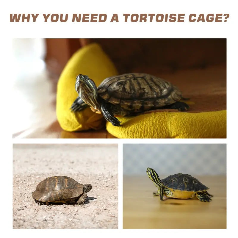 PawHut 37” L x 25” W x 13” H Wood Indoor Outdoor Tortoise House Turtle Habitat