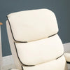 HOMCOM PU Leather High Back Recliner Armchair w/ Padded Ottoman, Cream White