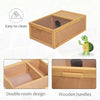 PawHut Wooden Reptile Cage with 3 Windows Slide-out Tray for Turtles, Lizards, Snakes