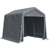 Outsunny 7.9' x 6.6' Garden Garage Storage Tent, Metal Frame Bike Shed w/ Zipper Doors