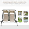 Outsunny Modern 2-Seater Outdoor Patio Swing Chair, Porch Seats with Cup Holder and Removeable Canopy, Beige