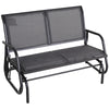 Outsunny 2-Person Outdoor Glider Bench Patio Double Swing Rocking Chair Loveseat w/Power Coated Steel Frame for Backyard Garden Porch, Beige