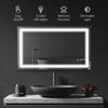 kleankin Bathroom Mirror with LED, Dimmable Vanity Mirror with 3 Light Colors, Memory Function Vertical and Horizontal Mount