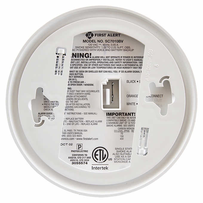 First Alert BRK Hardwired Talking Photoelectric Smoke and Carbon Monoxide (CO) Detector, 2-Pack