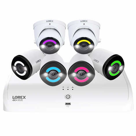 Lorex 4K+ UHD 12MP Wired Security Camera System with 6 Cameras & 2TB HDD
