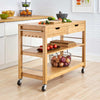 TRINITY 48” Bamboo Kitchen Cart with Drawers