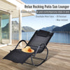 Outsunny Outdoor Rocking Chair, Chaise Lounge Pool Chair for Sun Tanning, Sunbathing Rocker, Armrests & Pillow for Patio, Lawn, Beach, Large, Gray