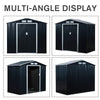 Outsunny 7'x4' Metal Outdoor Shed Organizer & Garden Storage with 4 Vents for Airflow & 2 Easy Sliding Doors - Dark Grey