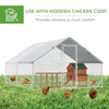 PawHut 10' x 13' 6.5' Chicken Coop Cage, Outdoor Hen House w/ Cover & Lockable Door