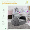 Qaba Kids Sofa, Toddler Armchair and Couch with Cat Ear Backrest and Wooden Legs Preschool, Bedroom, Kindergarten, Grey