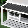PawHut Dog House Outdoor with Openable Top, Raised Weather Resistant Dog Shelter with Front Door, PVC Curtain, Porch for Medium Sized Dog, Natural wood