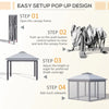 Outsunny 11' Pop-Up Tent Gazebo w/ Netting, Grey