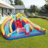 Outsunny 5-in-1 Inflatable Water Slide, Kids Castle Bounce House with Slide, Basketball, Pool, Water Cannon, Climbing Wall Includes Carry Bag, Repair Patches, 680W Air Blower