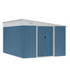 Outsunny 9' x 4' Metal Garden Storage Shed Tool House with Sliding Door Spacious Layout for Backyard, Lawn Dark Gray
