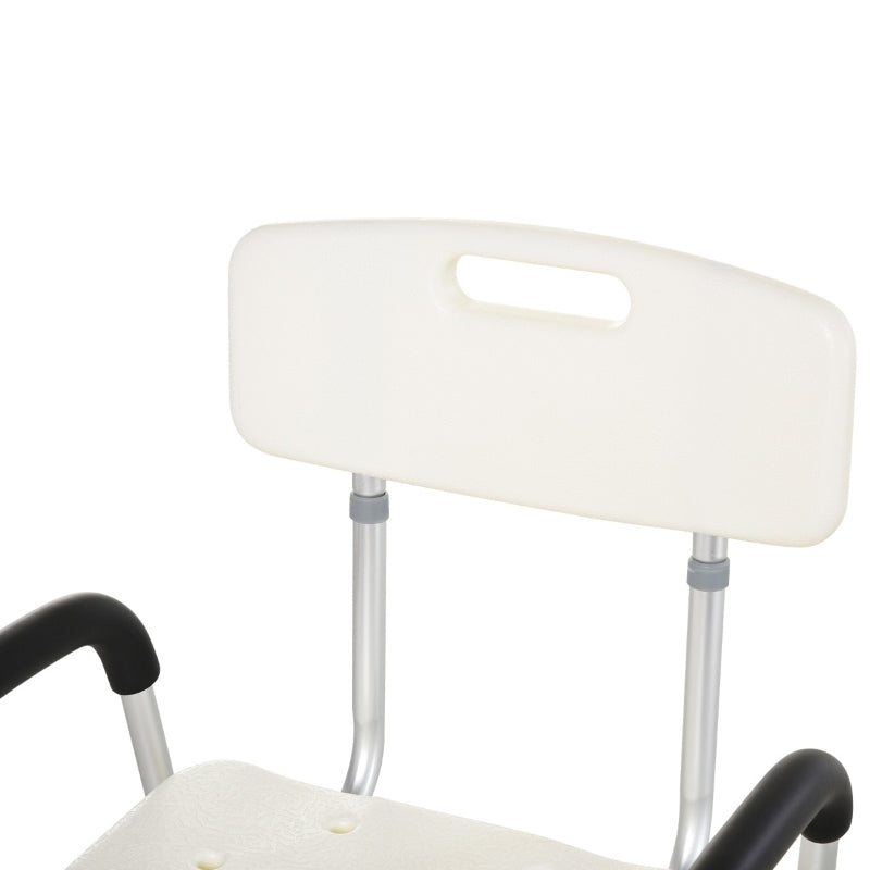 HOMCOM Shower Chair, Mobility Medical Grade Bath Chair, Adjustable Shower Bench with Removable Armrests for Seniors, Handicap, Disabled