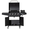 Outsunny 45" Charcoal BBQ Grill and Smoker Combo Outdoor Portable Trolley Camping Picnic Backyard with Side Shelf, Grey