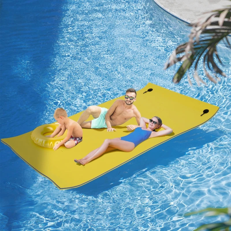 HOMCOM Floating Water Mat Float Pad Used in Lake Pool Water Beach Sea Ocean Yellow