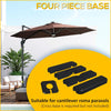 Outsunny 4 PC Patio Umbrella Base, Outdoor Hexagon Stand Cantilever Offset Umbrella Weights with Easy-Fill Spouts, 229 lb. Capacity Water or 275lb Capacity Sand, Black
