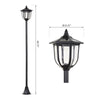 Outsunny Outdoor Solar Lamp Post Street Light, Waterproof with Auto Sensor Control, Adjustable Brightness, Beautiful Classic Lantern Style, for Pathway, Backyard, Porch, Patio