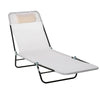 Outsunny Folding Chaise Lounge Pool Chair, Outdoor Sun Tanning Chair with Pillow, Reclining Back, Steel Frame & Breathable Mesh for Beach, Yard, Patio, Blue
