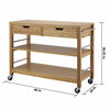 TRINITY 48” Bamboo Kitchen Cart with Drawers