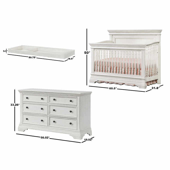 Imagio Baby Ashley 2-piece Crib Set, Brushed White