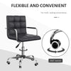 HOMCOM Home Office Chair, Modern Computer Desk Chair, Task Chair with Upholstered PU Leather, Adjustable Height, Swivel Wheels, Black