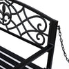 Outsunny 2 Person Front Porch Swing Patio Swing Bench, Outdoor Steel Swing Chair with Sturdy Chains, for Backyard, Deck, 528 lb Weight Capacity, Black