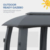 Outsunny 10' x 20' Patio Gazebo, Outdoor Gazebo Canopy Shelter with Netting, Vented Roof for Garden Dark Gray