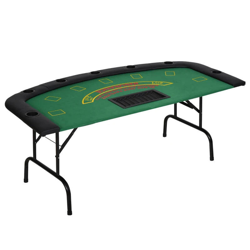 Soozier 72" 8 Player Octagon Poker Table Set with 8 Steel Cup Holders, a Classic Design, & Easy Folding for Storage