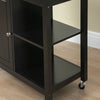 HOMCOM Kitchen Island Cart, Rolling Kitchen Island with Storage, Solid Wood Top, Drawer, for Dining Room, Black
