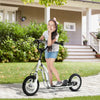 ShopEZ USA Youth Scooter Front and Rear Caliper Dual Brakes 12-Inch Inflatable Front Wheel Ride On Toy For Age 5+ - White