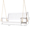 Outsunny Wooden Swing Bench Garden w/ Supportive Ropes for 2 Person Without Frame