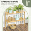 HOMCOM 2-Tier Bamboo Shelf, Multifunctional Storage Shelf, Plant Flower Stand for the Bathroom, Kitchen, Living Room, Natural