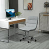 Vinsetto PU Leather Armless Task Chair with Adjustable Height and Chrome Base, White