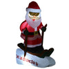 HOMCOM 4 ft Santa Claus Skiing Christmas Inflatable, LED Lighted Outdoor Blow Up Holiday Yard Decoration