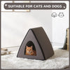 PawHut Winter Indoor Heated Water-resistant A-Frame Pet Outdoor Cat Shelter House Bed Small Animal Playpen with Zippered Roof