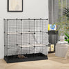 PawHut 31 Panels Pet Playpen with Water-resistant Cloth, Small Animal Playpen, Portable Metal Wire Yard for Ferrets, Chinchillas, Squirrels, with Doors, Ramps, Covered with Soft Fabric