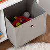 HOMCOM Toy Chest Kids Mobile Cabinet Storage Organizer with Wheels, Drawers, Grey
