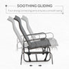 Outsunny Gliding Lounger Chair, Outdoor Swinging Chair with Smooth Rocking Arms and Lightweight Construction for Patio Backyard, Beige