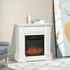 HOMCOM 30" 1400W Freestanding Energy Efficient Electric Fireplace Heater with Mantel - Beige