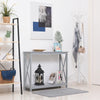 HOMCOM Entryway Console Table with 2 Convenient Storage Drawers, Tabletop for Display, & Vintage Design - White